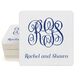 Script Monogram with Text Square Coasters Image 1 of 2