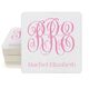 Script Monogram with Text Square Coasters Image 2 of 2