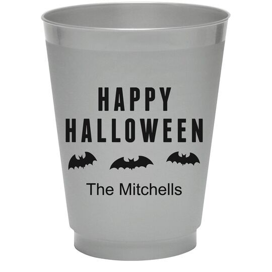 Happy Halloween Bats Colored Shatterproof Cups