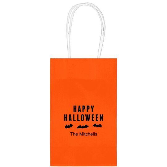 Happy Halloween Bats Medium Twisted Handled Bags