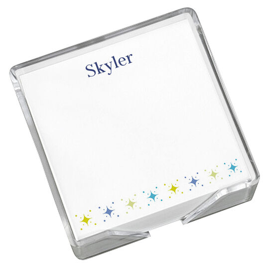 Fun Stars Memo Square with Acrylic Holder