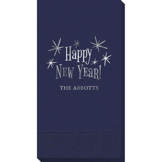 Radiant Happy New Year Guest Towels