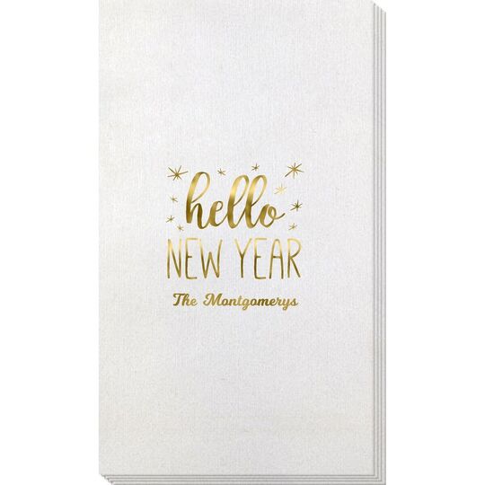 Hello New Year Bamboo Luxe Guest Towels