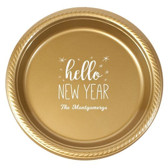 Hello New Year Plastic Plates