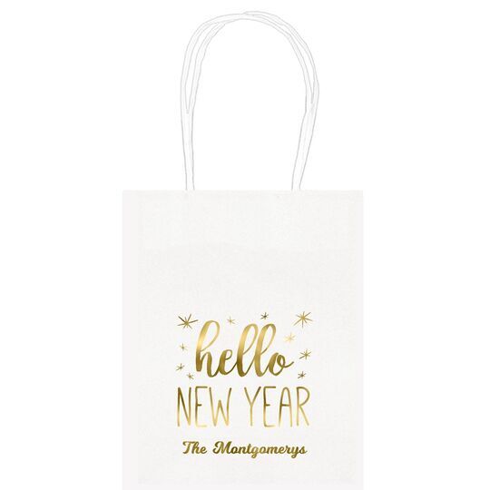 Hello New Year Mini Twisted Handled Bags