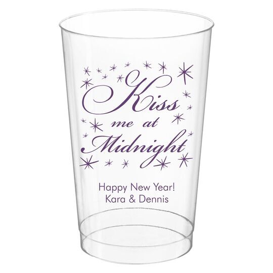 Kiss Me At Midnight Clear Plastic Cups