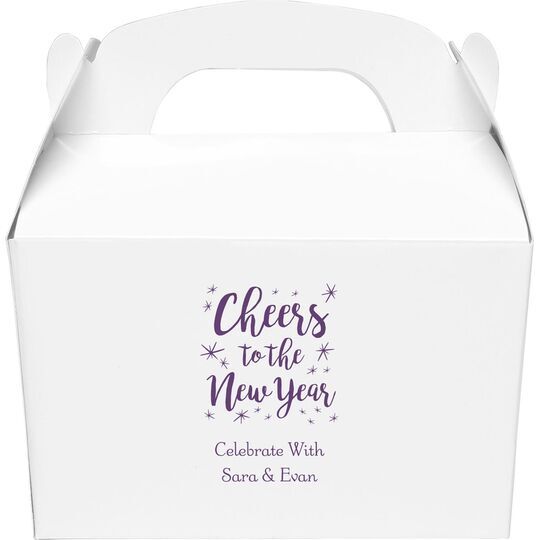 Cheers to the New Year Gable Favor Boxes