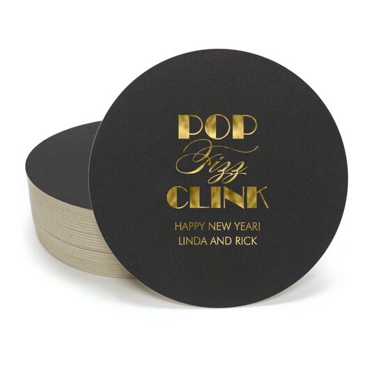 Pop Fizz Clink Round Coasters