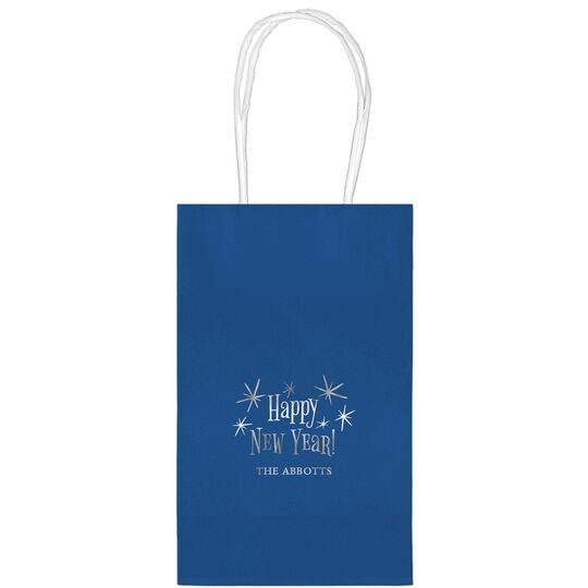 Radiant Happy New Year Medium Twisted Handled Bags