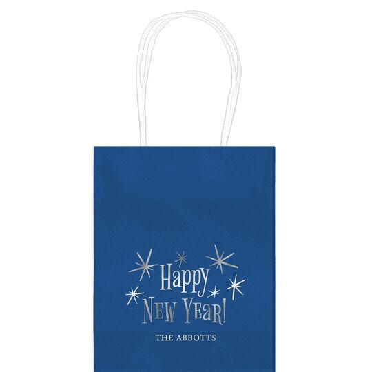 Radiant Happy New Year Mini Twisted Handled Bags