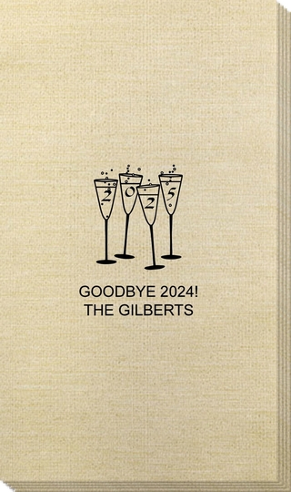 2025 New Years Glasses Bamboo Luxe Guest Towels