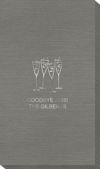 2025 New Years Glasses Bamboo Luxe Guest Towels