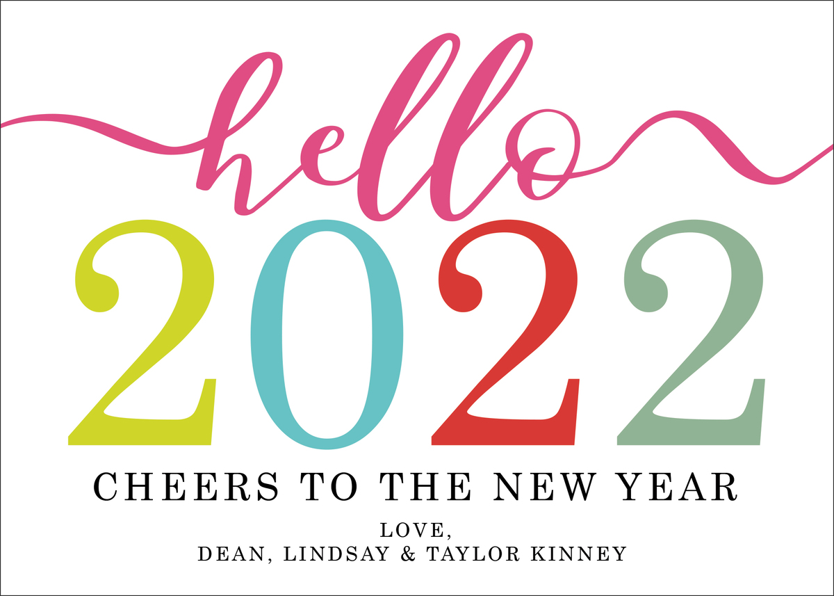 Hello 2022 new year cards