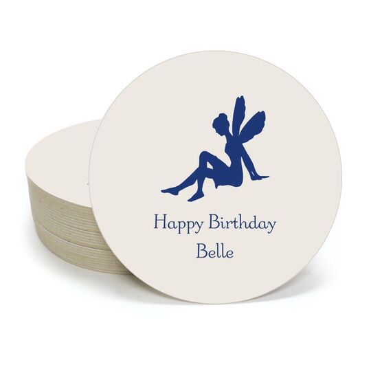 Fairy Silhouette Round Coasters
