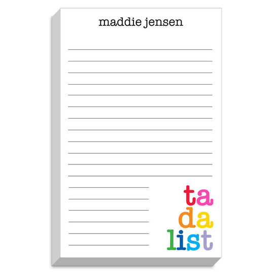 Colorful Ta Da Chunky Notepad