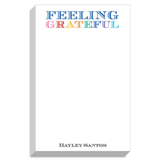 Colorful Feeling Grateful Chunky Notepad