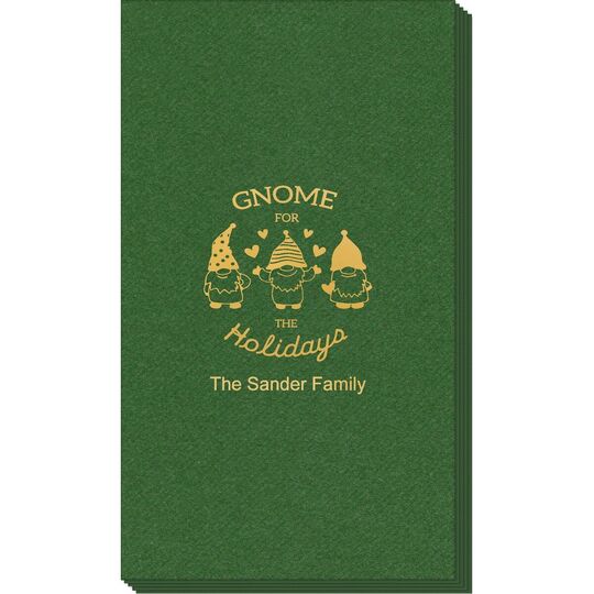 Gnome For The Holidays Linen Like Guest Towels