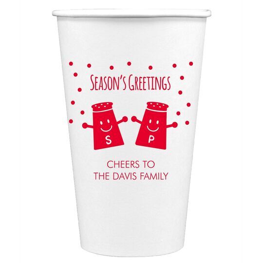Season's Greetings Paper Coffee Cups