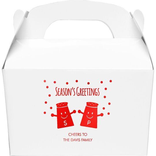 Season's Greetings Gable Favor Boxes