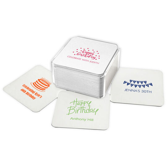 Your Skinny Stacked Initials Square Coasters