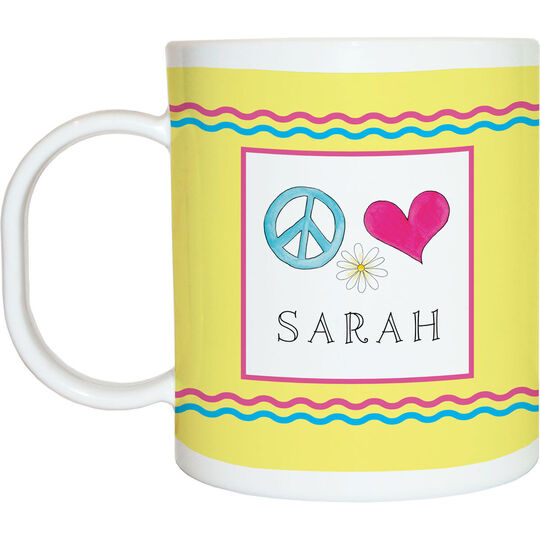 Peace Love Eat Children's Mug