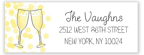 Champagne Toast Return Address Labels