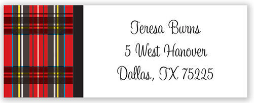 Red Plaid Return Address Labels