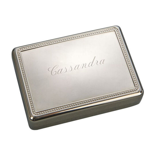 Engraved Beaded Border Rectangular Box