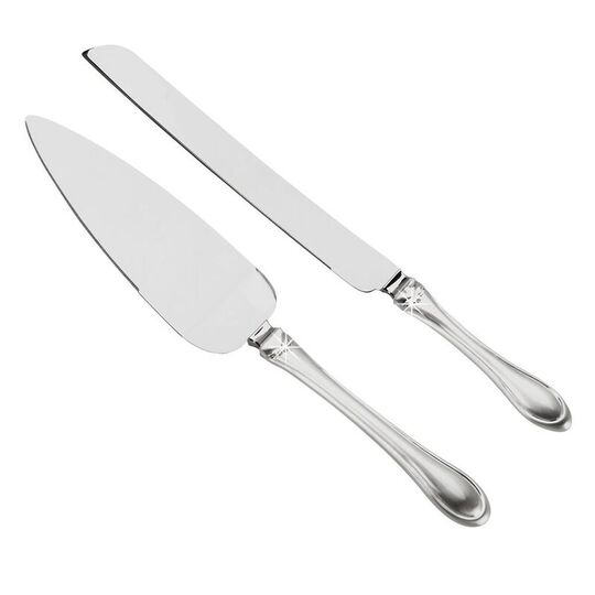 2 Toned Handled Cake Knife and Server