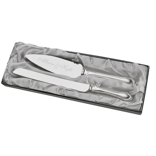 2 Toned Handled Cake Knife and Server