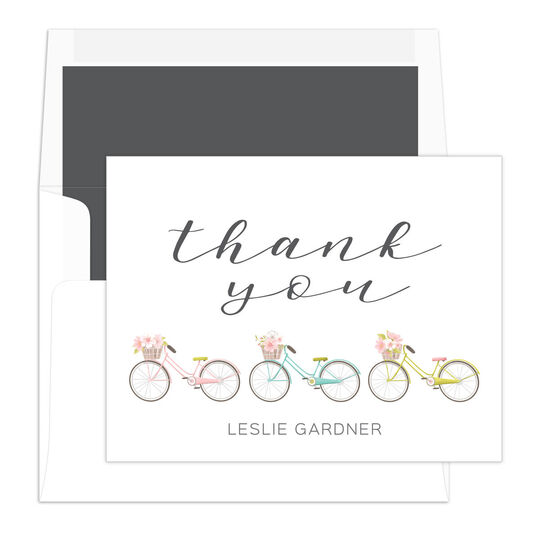 Bicycle Trio Folded Thank You Note Cards