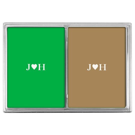 2 Initials Plus Heart Double Deck Playing Cards