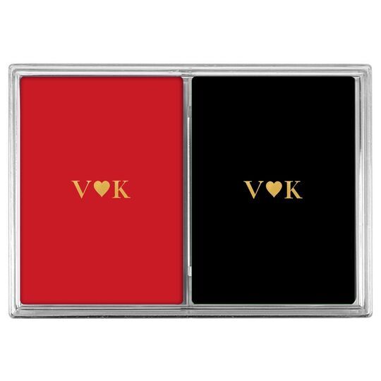 2 Initials Plus Heart Double Deck Playing Cards