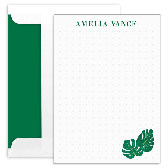 Tropical Palm Leaves Flat Note Cards