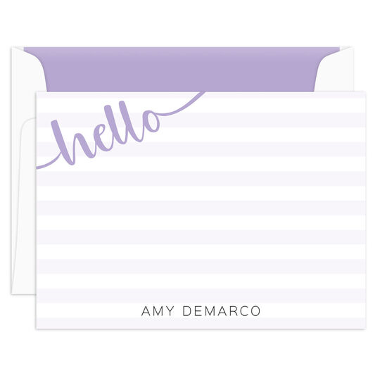 Script Hello Flat Note Cards