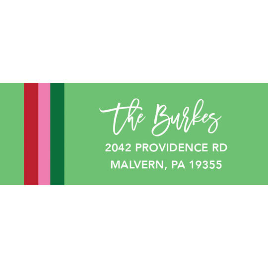 Christmas Stripe Return Address Labels