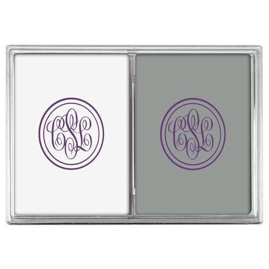 Double Circle Monogram Double Deck Playing Cards