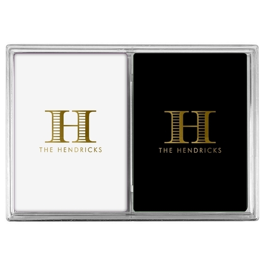 Striped Initial Double Deck Playing Cards