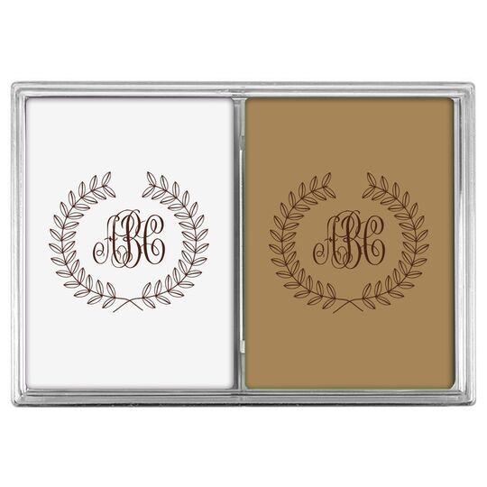 Renaissance Wreath with Monogram Double Deck Playing Cards