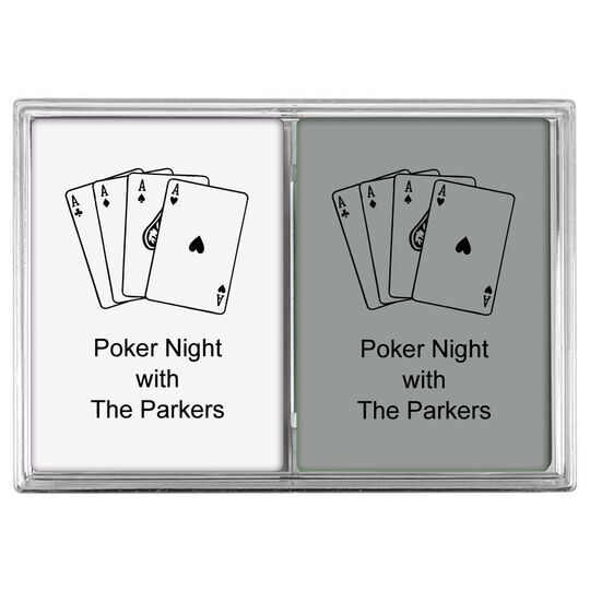 DOUBLE PLAYING CARDS SET - BLACK / WHITE