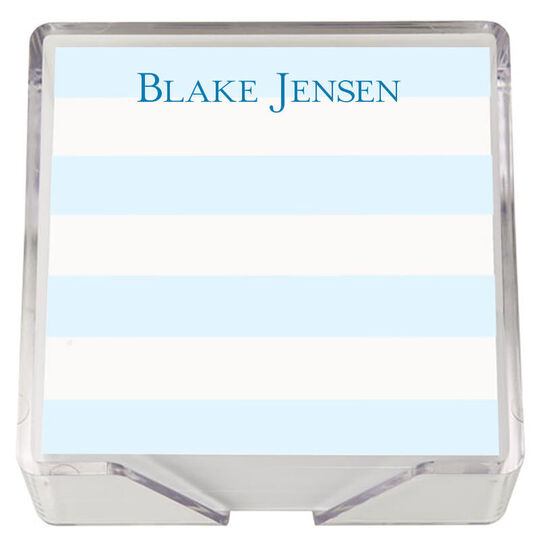 Banded Striped Memo Square with Acrylic Holder