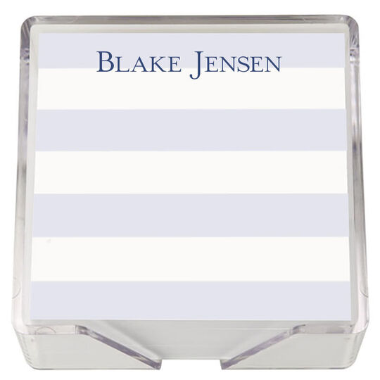 Banded Striped Memo Square with Acrylic Holder