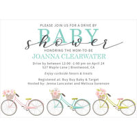 Bicycle Trio Baby Shower Invitations