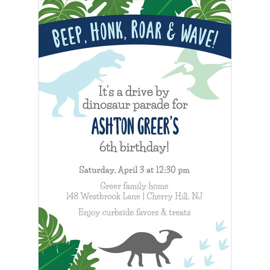 Beep Honk Roar and Wave Invitations