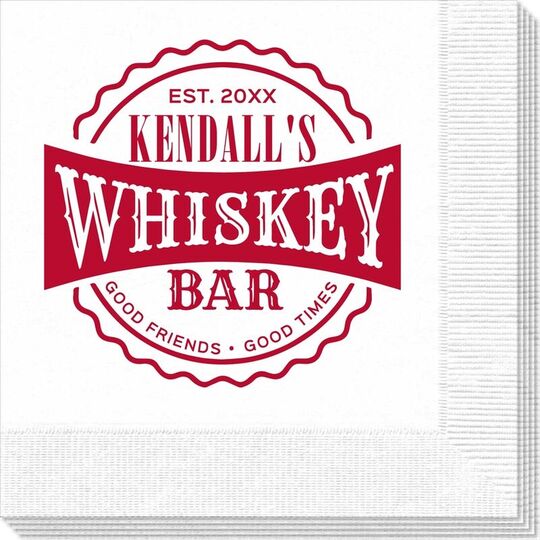 Good Friends Good Times Whiskey Bar Napkins