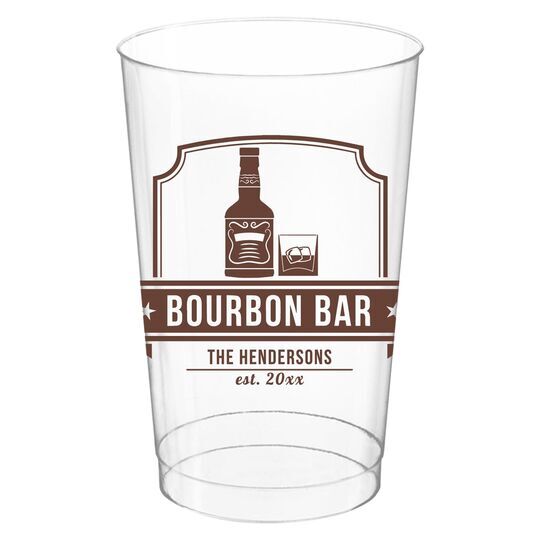 Bourbon Bar Clear Plastic Cups