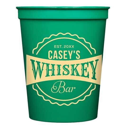 Whiskey Bar Label Stadium Cups