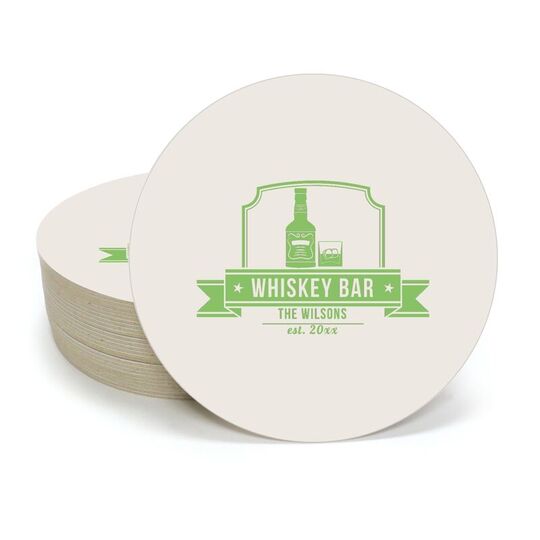 Whiskey Bar Round Coasters