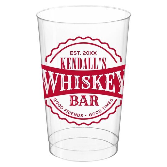 Good Friends Good Times Whiskey Bar Clear Plastic Cups