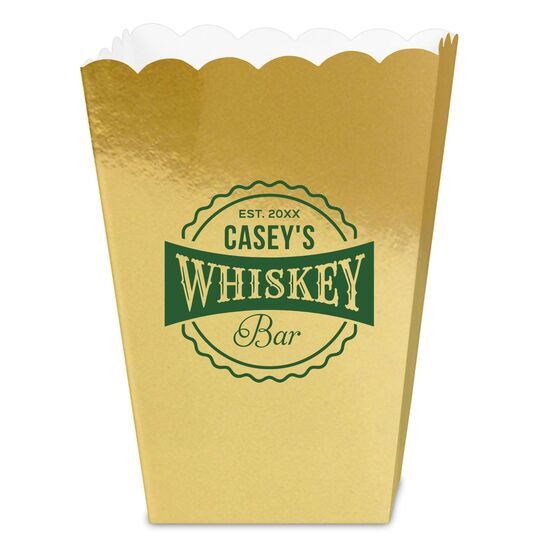 Whiskey Bar Label Mini Popcorn Boxes